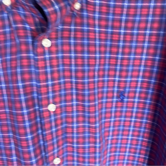 Ralph Lauren Men's Long Sleeve Button‎ Down Plaid Checkered Shirt Red/Blue XXL - Picture 5 of 8